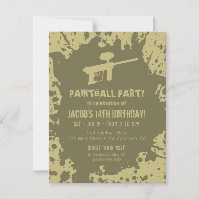 Invitations de la fête d'anniversaire de Murky Spl (Devant)
