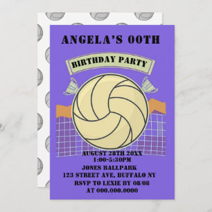 Invitations de la fête d'anniversaire de volley-ba