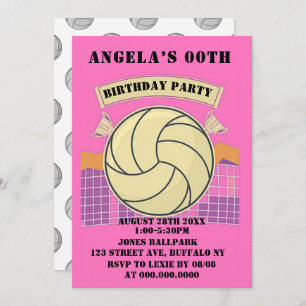 Invitations de la fête d'anniversaire de volley-ba