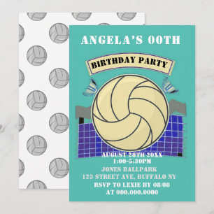 Invitations de la fête d'anniversaire de volley-ba