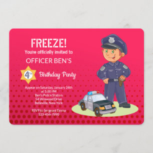 Invitations de la fête d'anniversaire du policier