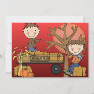 Invitations de la fête d'automne de Hay Ride (garç