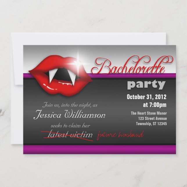 Invitations de la fête de Bachelorette Halloween V (Devant)