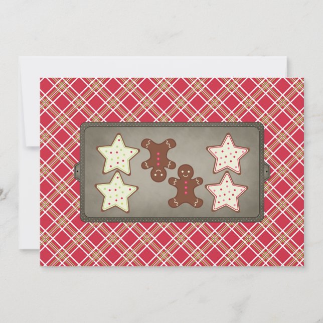 Invitations de la fête de biscuits de vacances (Devant)