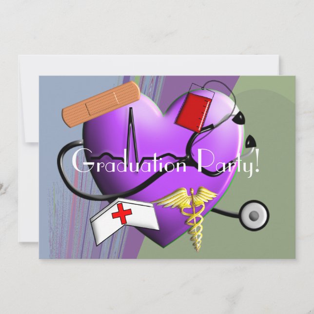 Invitations de la fête de diplôme d'infirmière (Devant)