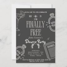 Invitations de la fête de divorce : Enfin libre, f
