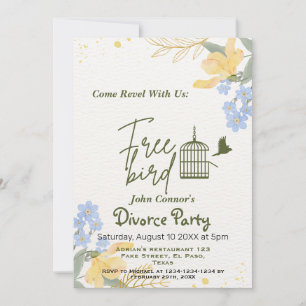 Invitations de la fête de divorce : Oiseau libre,