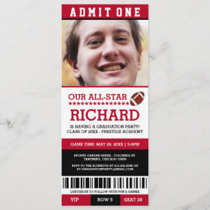 Invitations de la fête de graduation de football