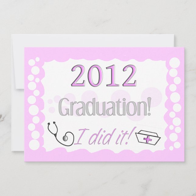 Invitations de la fête de graduation des infirmièr (Devant)