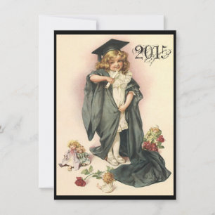 Invitations de la fête de graduation vintage Poupé
