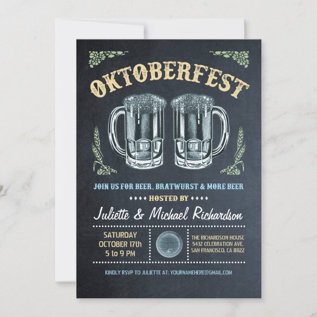 Invitations de la fête de la bière | Tableau (Devant)