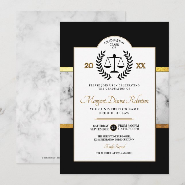 Invitations de la Fête de la Faculté de Droit Mode (Devant / Derrière)