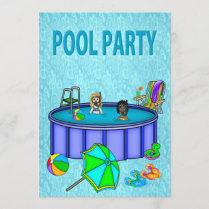Invitations de la fête de la piscine pour enfants