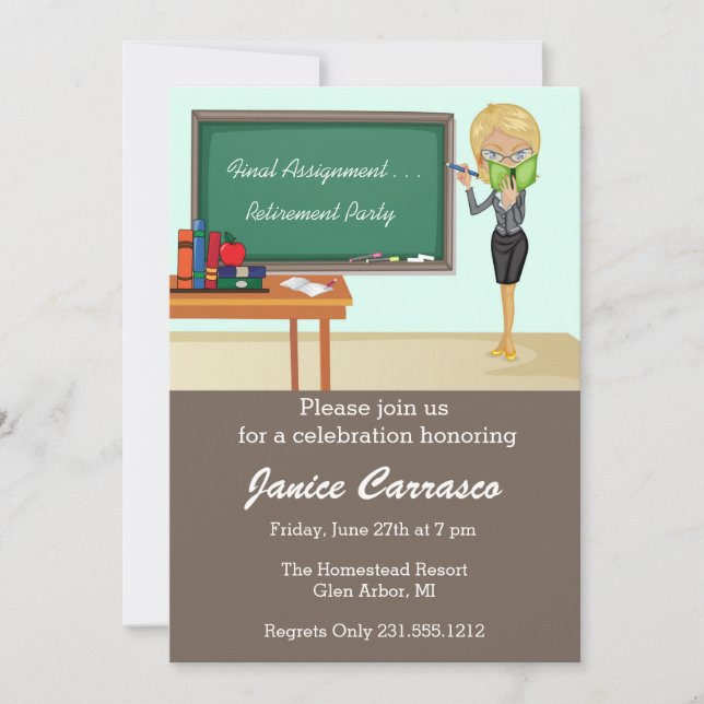 Invitations de la fête de la retraite des enseigna (Devant)