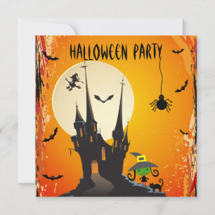 Invitations de la fête de la sorcière, du chat et