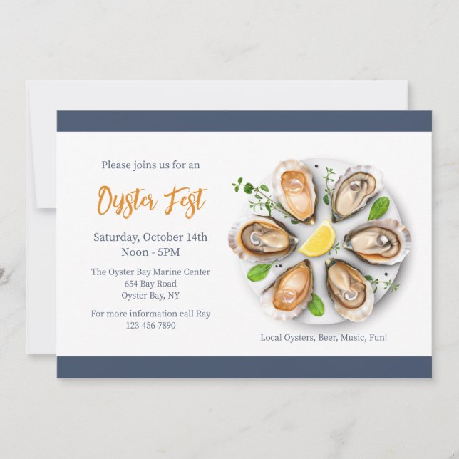 Invitations de la fête de l'huître (Devant)
