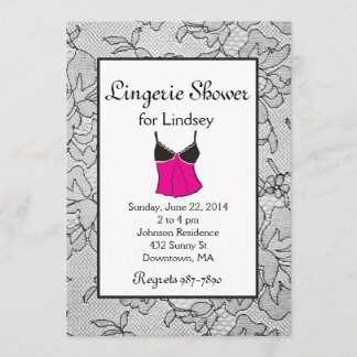 Invitations de la Fête de l'mariée Black Lace Ling