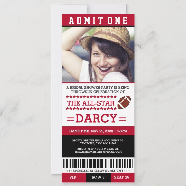 Invitations de la Fête de l'mariée de football (Devant)