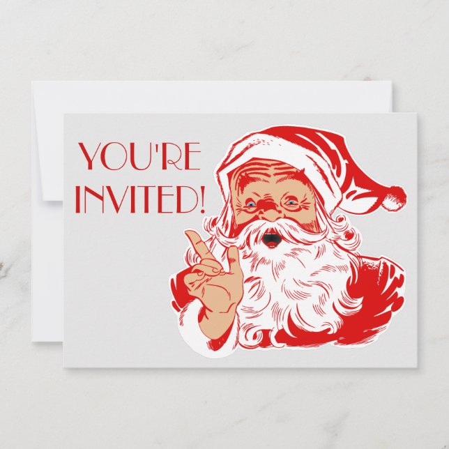 Invitations de la fête de Noël 2016 du père noël (Devant)