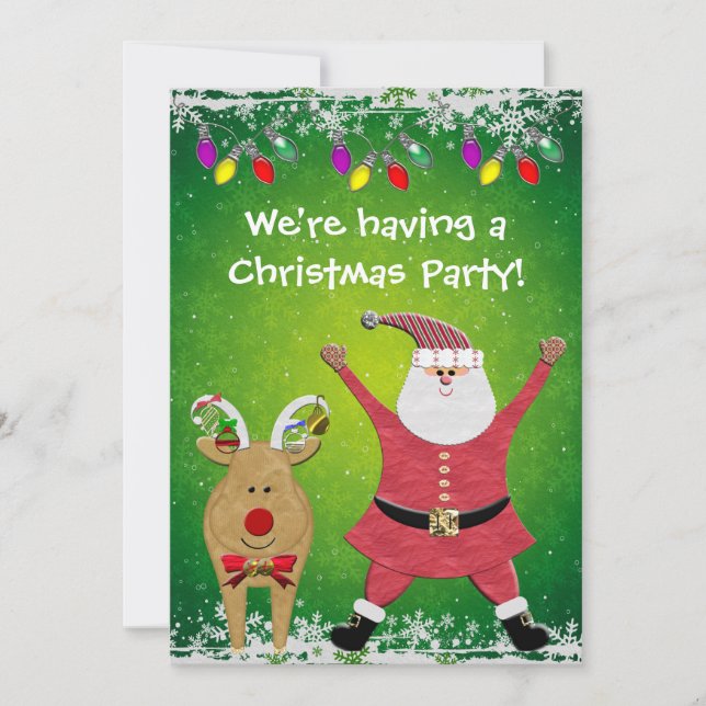 Invitations de la fête de Noël de Cute Père Noël (Devant)