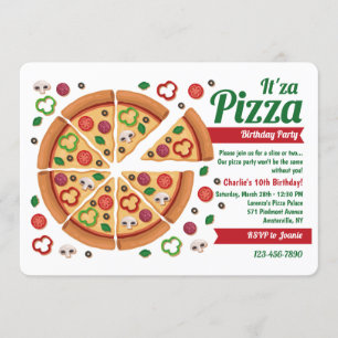 Invitations de la fête de Pizza