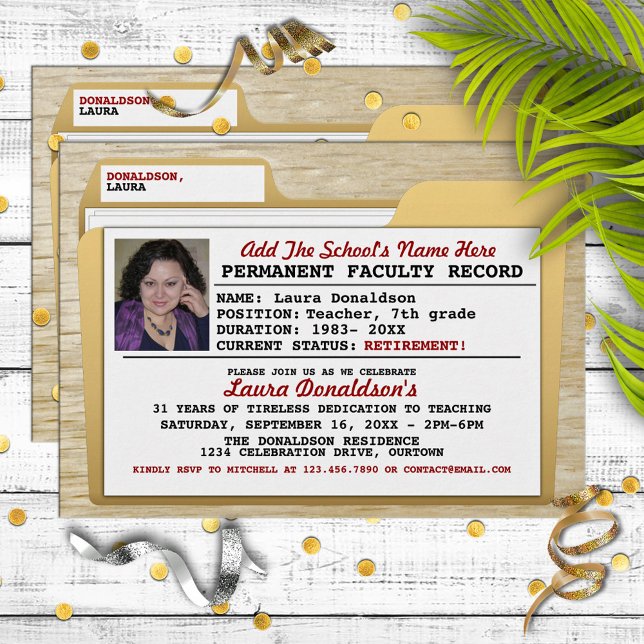 Invitations de la fête de retraite de l'enseignant (Créateur téléchargé)