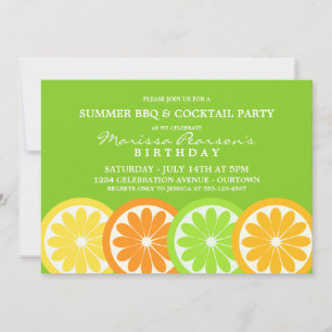 Invitations de la fête des agrumes d'été