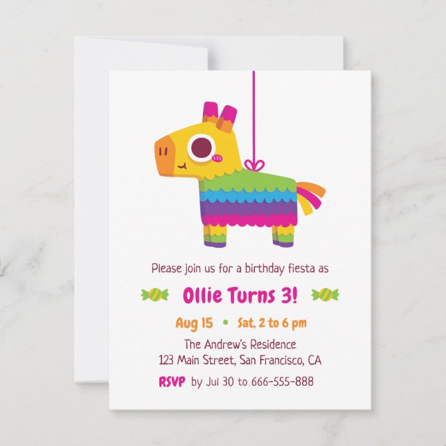 Invitations de la fête des Anniversaires de enfant (Devant)