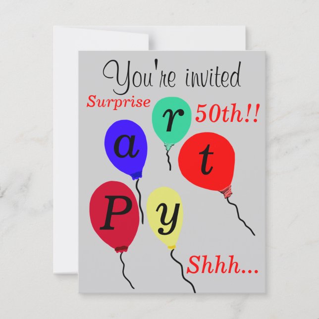 Invitations de la fête des ballons du 50e annivers (Devant)