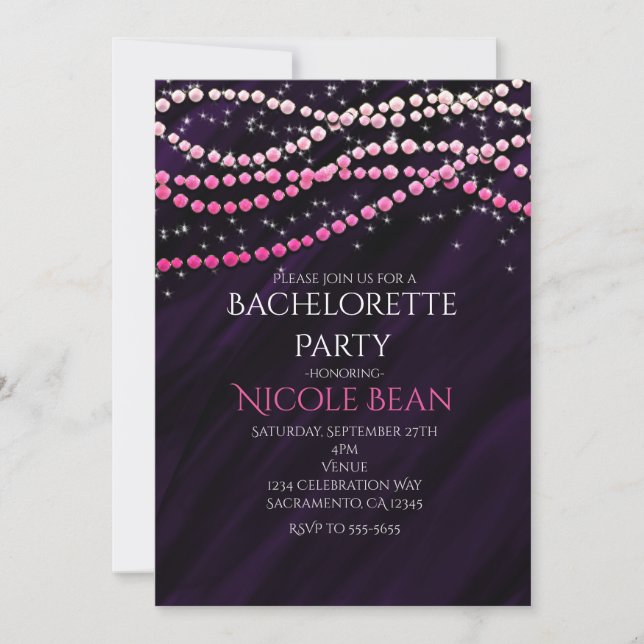 Invitations de la fête des étincelles violettes et (Devant)