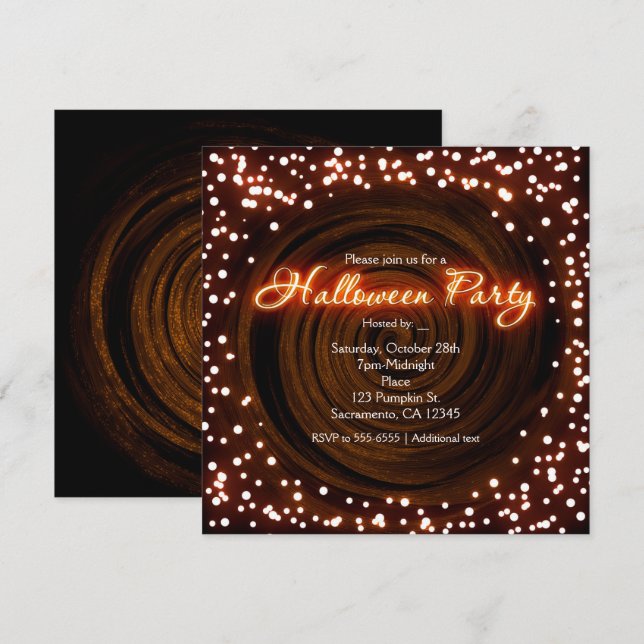 Invitations de la fête des lumières d'Halloween no (Devant / Derrière)