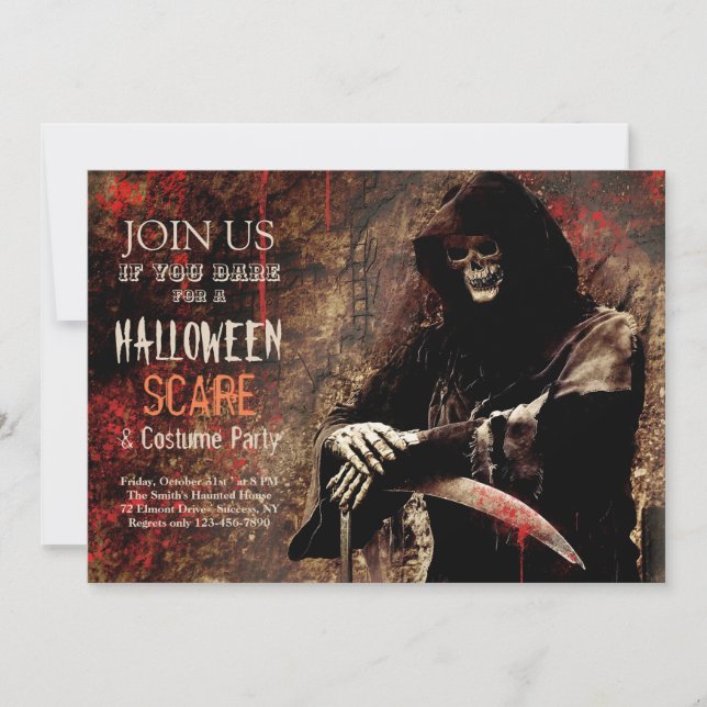 Invitations de la fête d'Halloween (Devant)