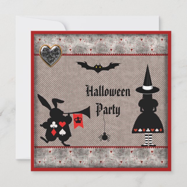 Invitations de la fête d'Halloween d'Alice et de R (Devant)