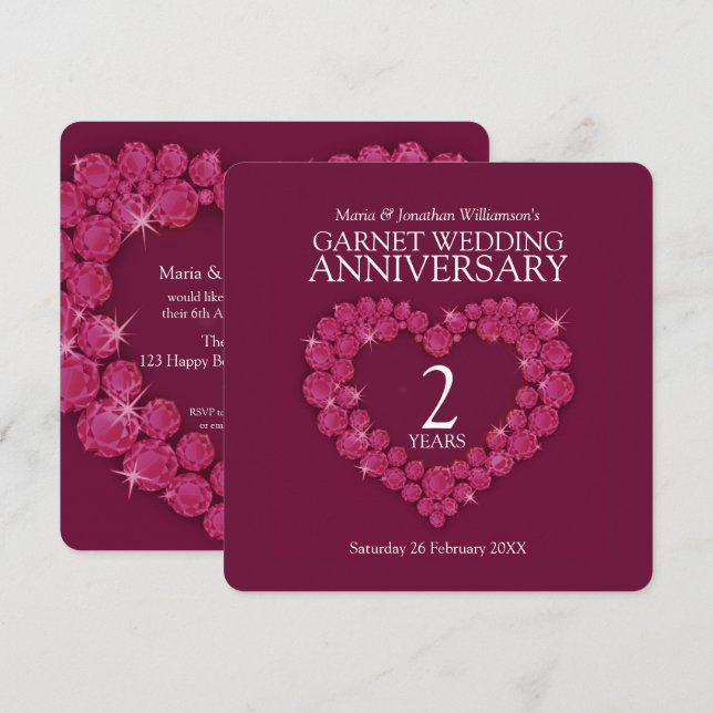 invitations de la fête du 2e anniversaire du maria (Devant / Derrière)