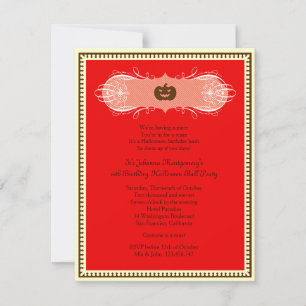 Invitations de la fête du costume de bal de l'Hall