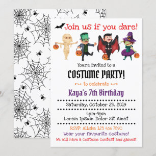 Invitations de la fête du costume d'Halloween
