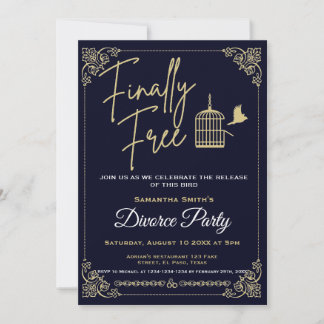 Invitations de la fête du divorce : Enfin libre, H