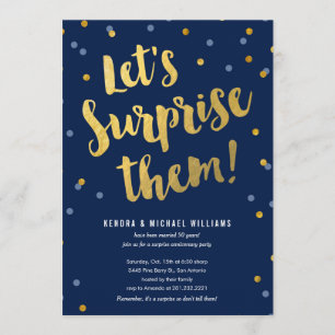 Invitations de la fête surprise du couple