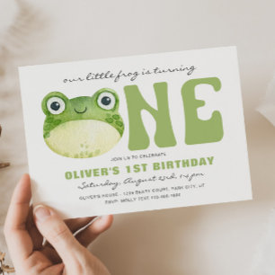 Invitations de la grenouille pour le premier anniv
