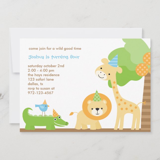 Invitations de la Jungle Party (Devant)