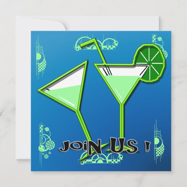 Invitations de la Margarita Cocktail Party (Devant)
