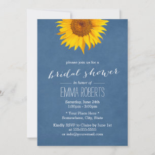 Invitations de la Marine Blue Sunflower