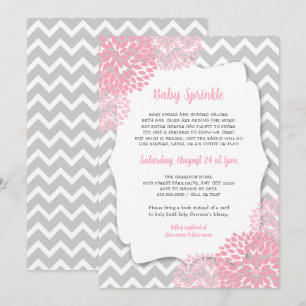 invitations de la naissance moderne Pink Dahlia