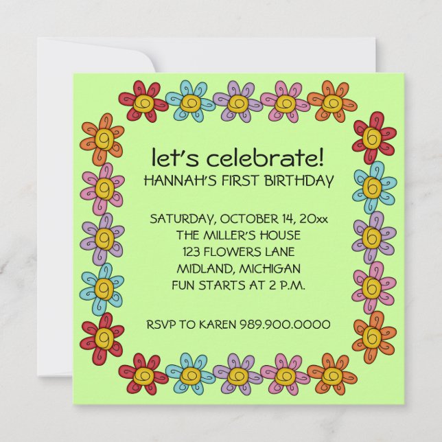 Invitations de la partie Anniversaire de enfant (Devant)