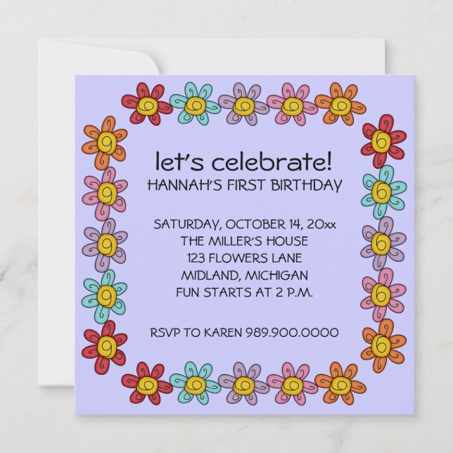 Invitations de la partie Anniversaire de enfant (Devant)