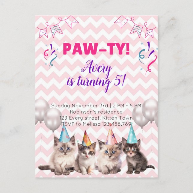 Invitations de la partie Anniversaire de enfant de (Devant)
