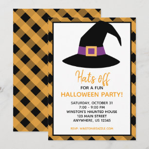 Invitations de la partie Casquette de sorcière En
