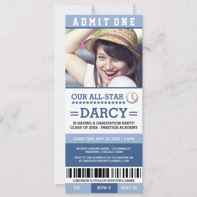Invitations de la partie de baseball (Devant)