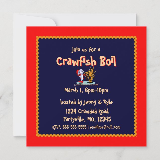 Invitations de la partie de bouillie de poisson-cr (Devant)
