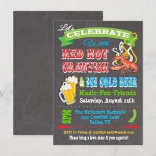 Invitations de la partie de bouillie de poisson-cr